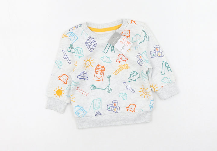 Primark  Grey  Polyester Pullover Jumper Size 3-6 Months