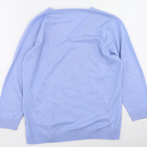 Hle Womens Purple Round Neck  Acrylic Pullover Jumper Size 14