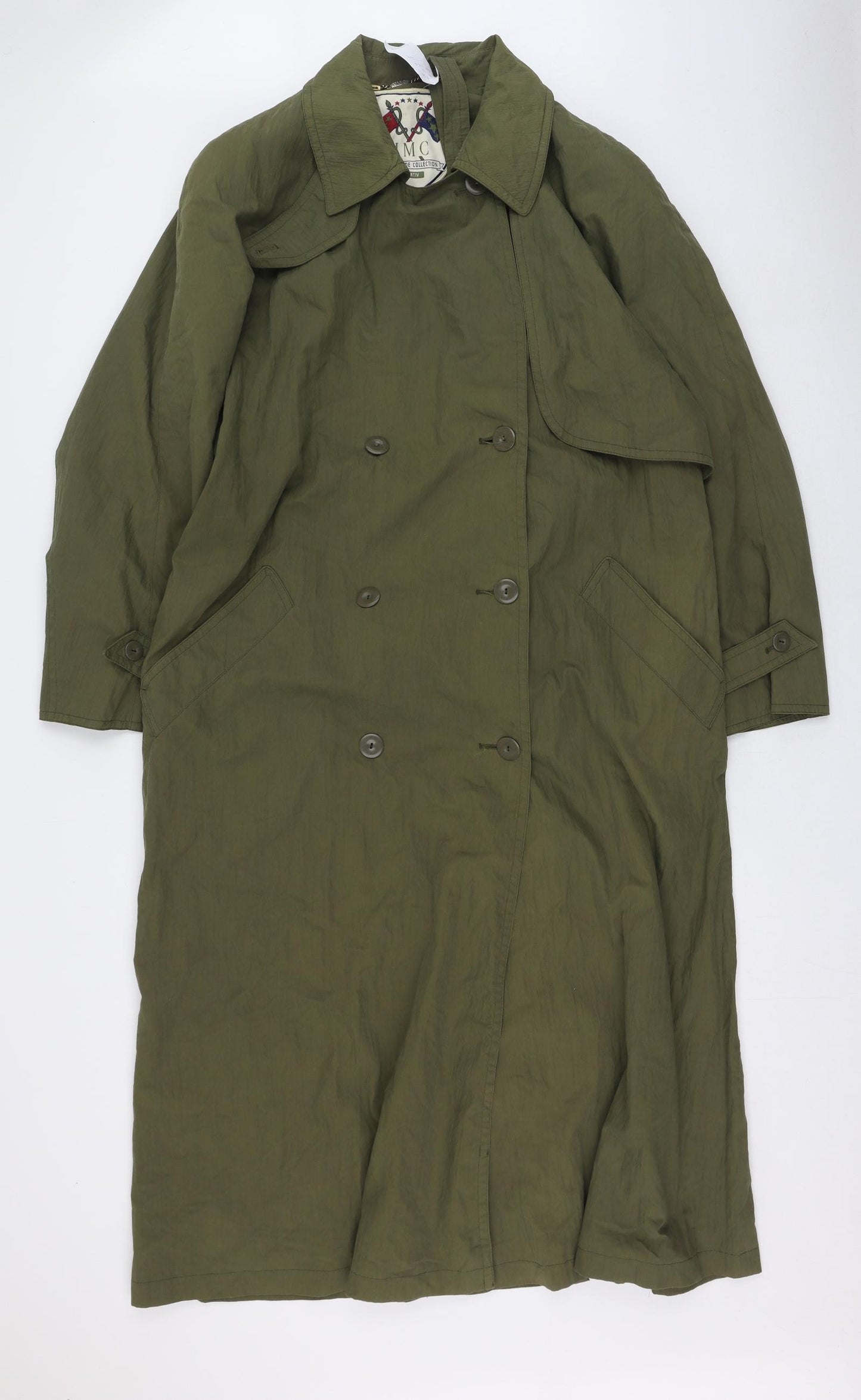 HMC Womens Green   Trench Coat Coat Size L