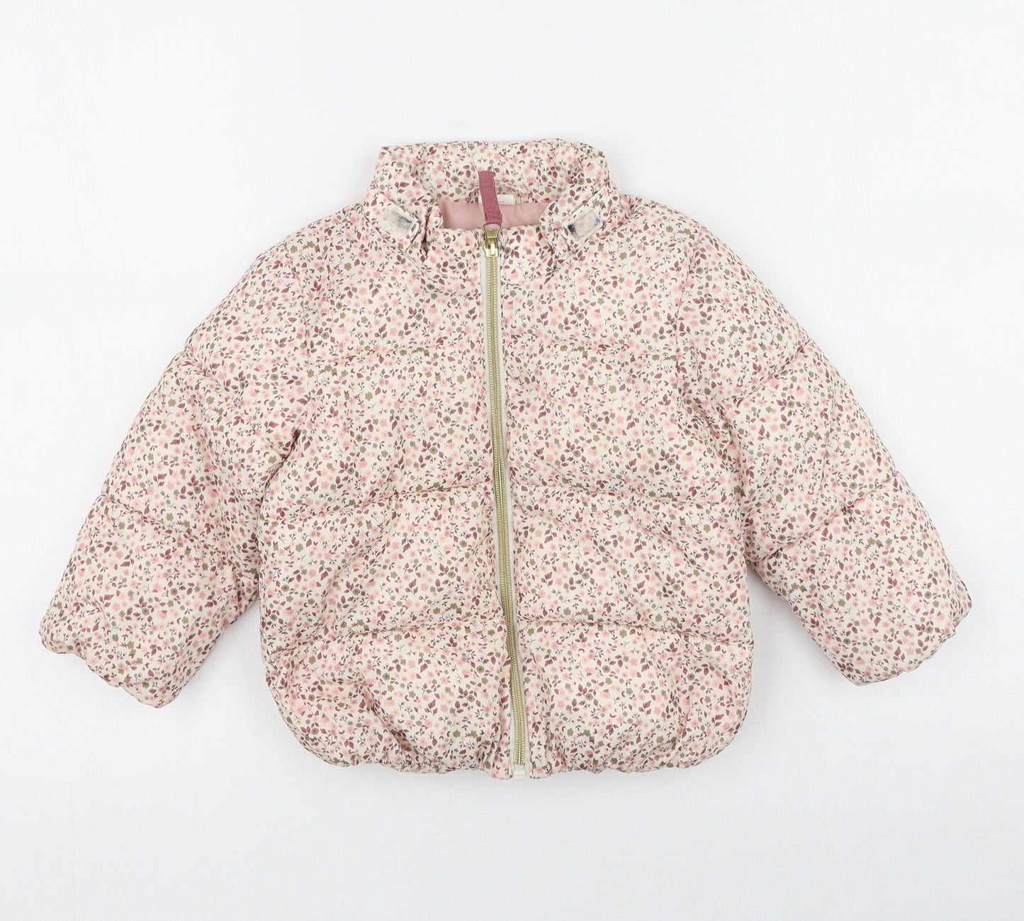 H&M  Multicoloured Floral  Puffer Jacket Coat Size 12-18 Months