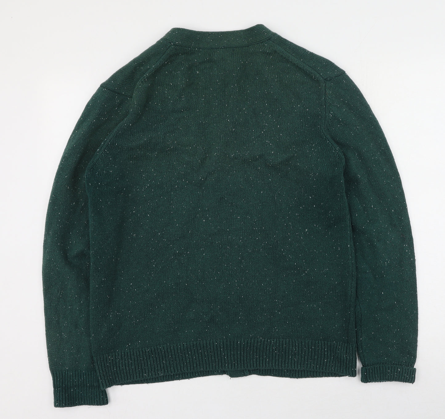 Gap Mens Green V-Neck  Cotton Cardigan Jumper Size L