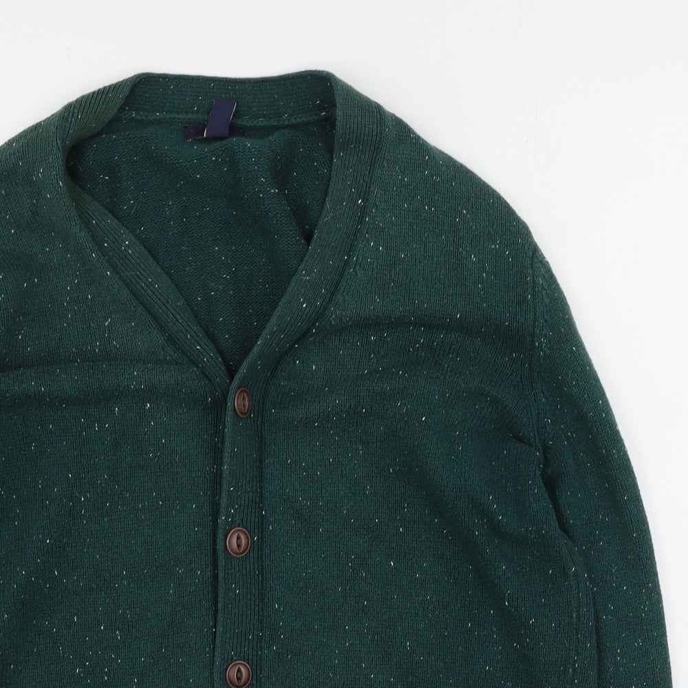 Gap Mens Green V-Neck  Cotton Cardigan Jumper Size L