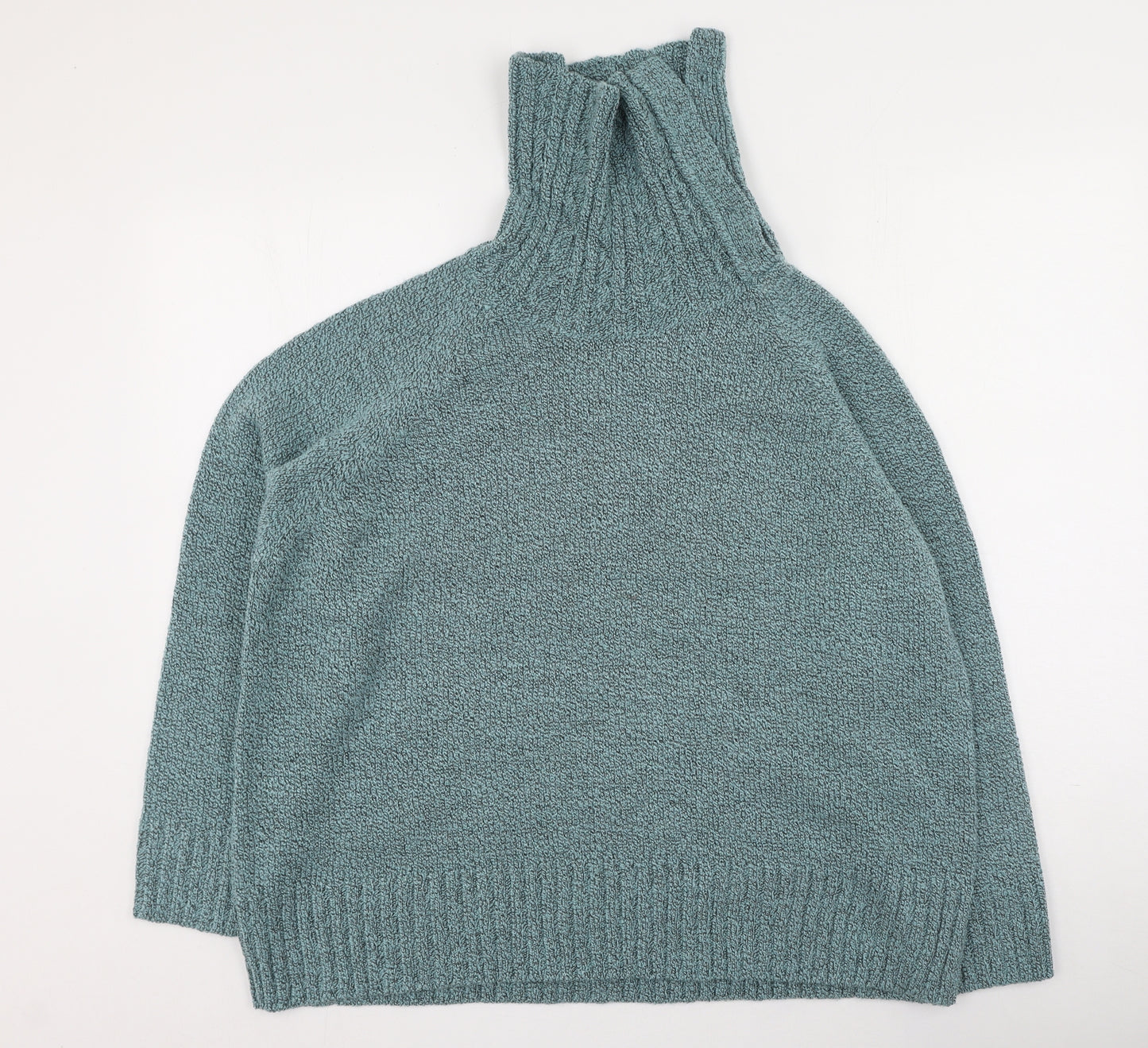 Bonmarché Womens Green High Neck  Acrylic Pullover Jumper Size XL
