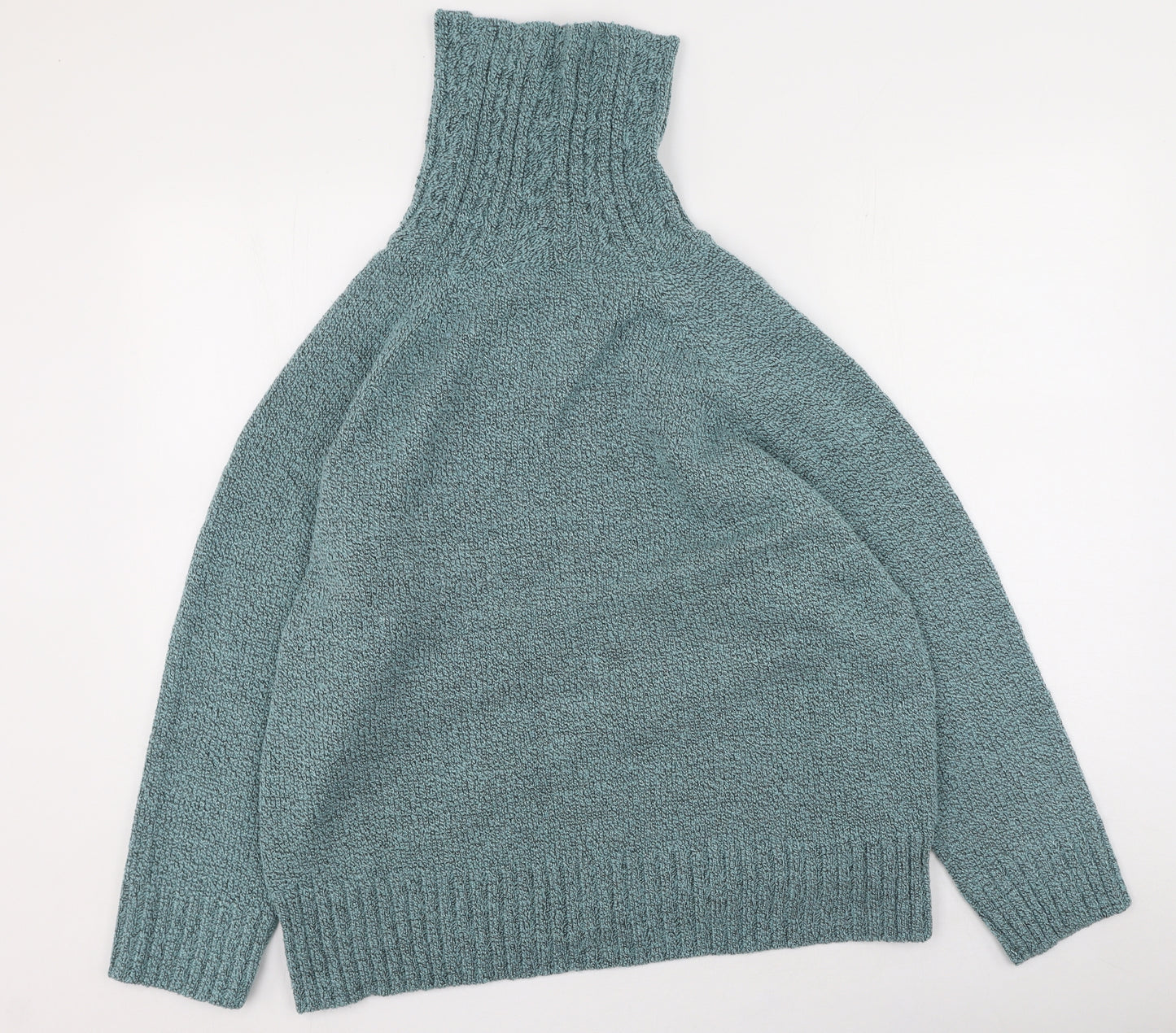 Bonmarché Womens Green High Neck  Acrylic Pullover Jumper Size XL
