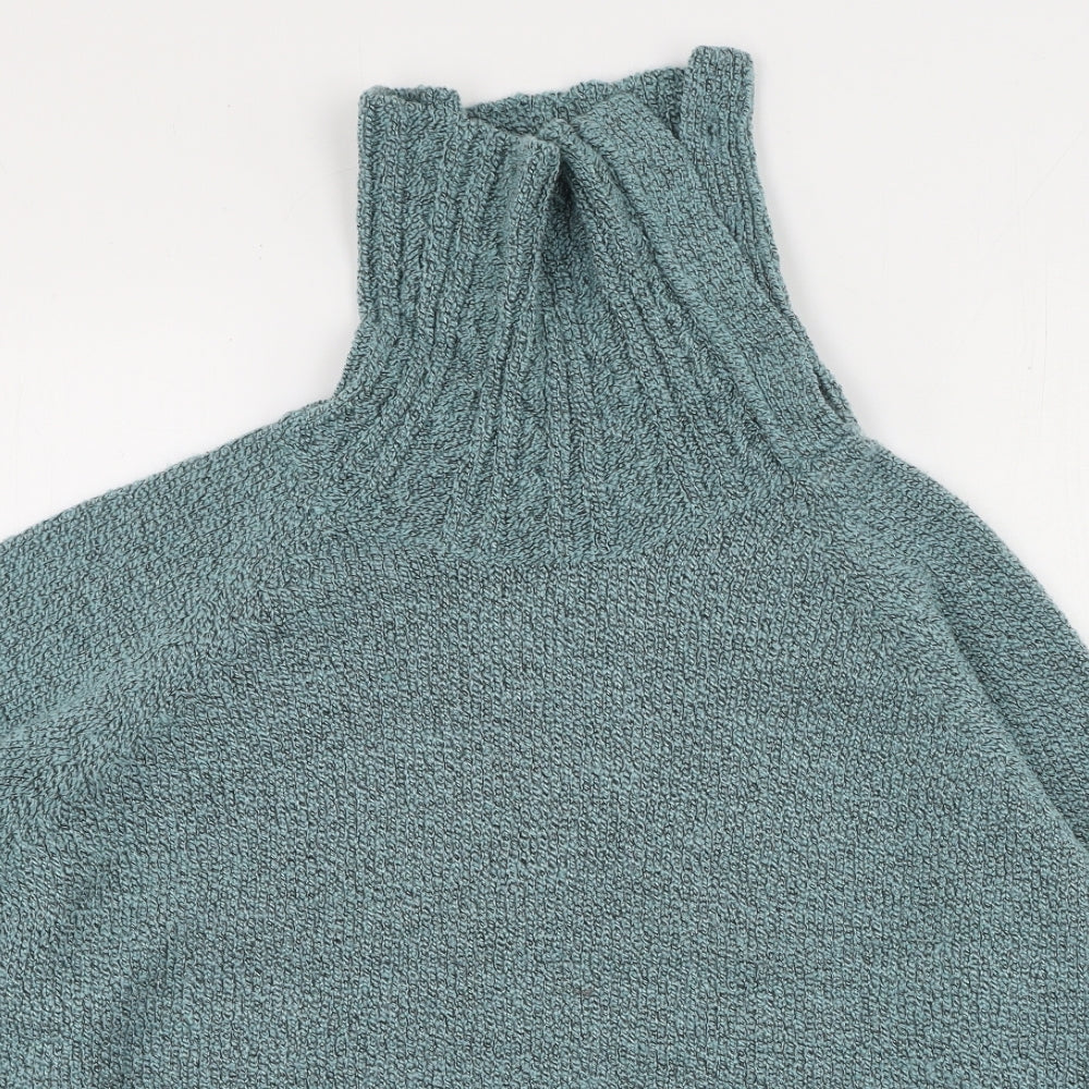 Bonmarché Womens Green High Neck  Acrylic Pullover Jumper Size XL