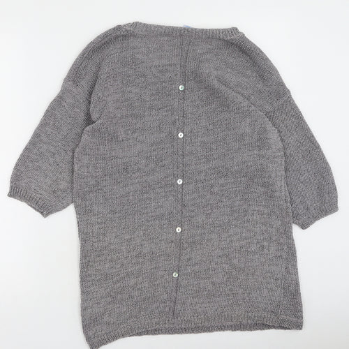Marks and Spencer Womens Grey Round Neck  Cotton Pullover Jumper Size M