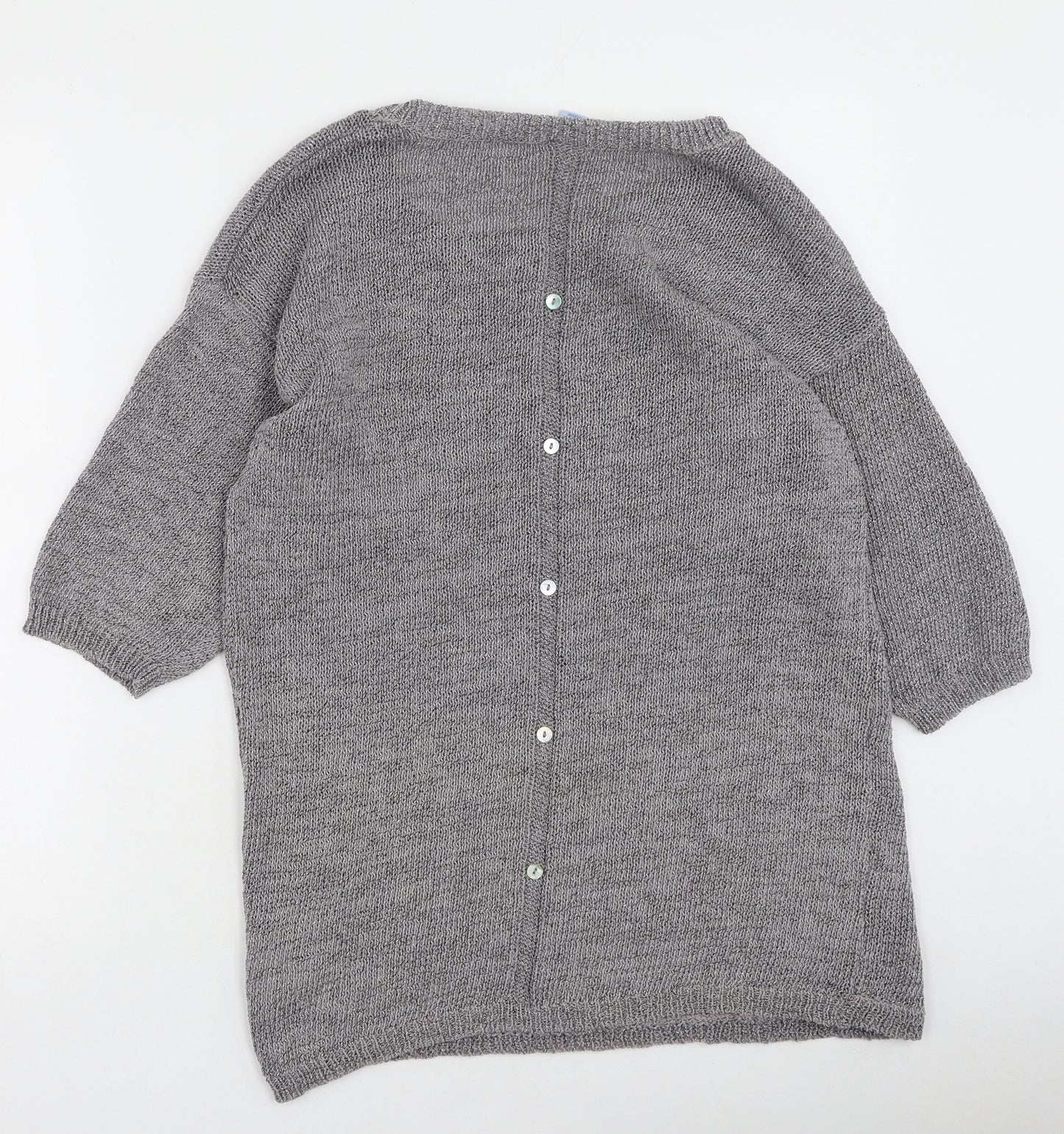 Marks and Spencer Womens Grey Round Neck  Cotton Pullover Jumper Size M