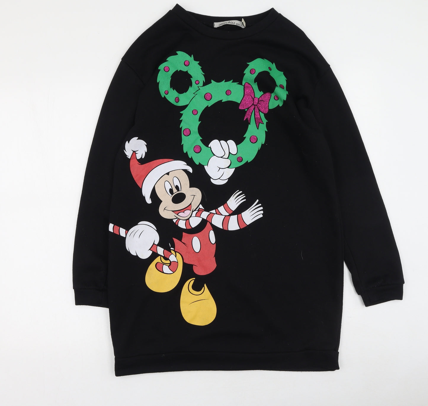 Coco & Kiss Womens Black  Cotton Pullover Sweatshirt Size L   - Mickey Mouse