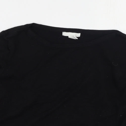 H&M Womens Black Round Neck  Viscose Pullover Jumper Size M
