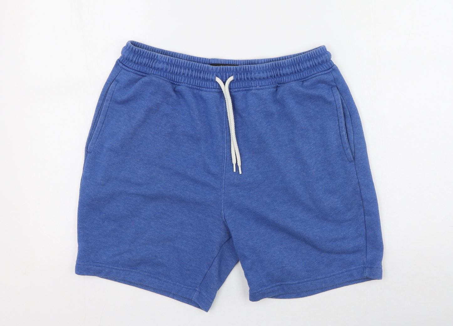 ACW85 Mens Blue  Polyester Sweat Shorts Size M L6 in Regular