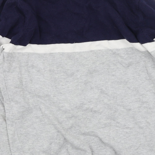 Very Boys Grey Collared Striped Cotton Pullover Jumper Size 11 Years