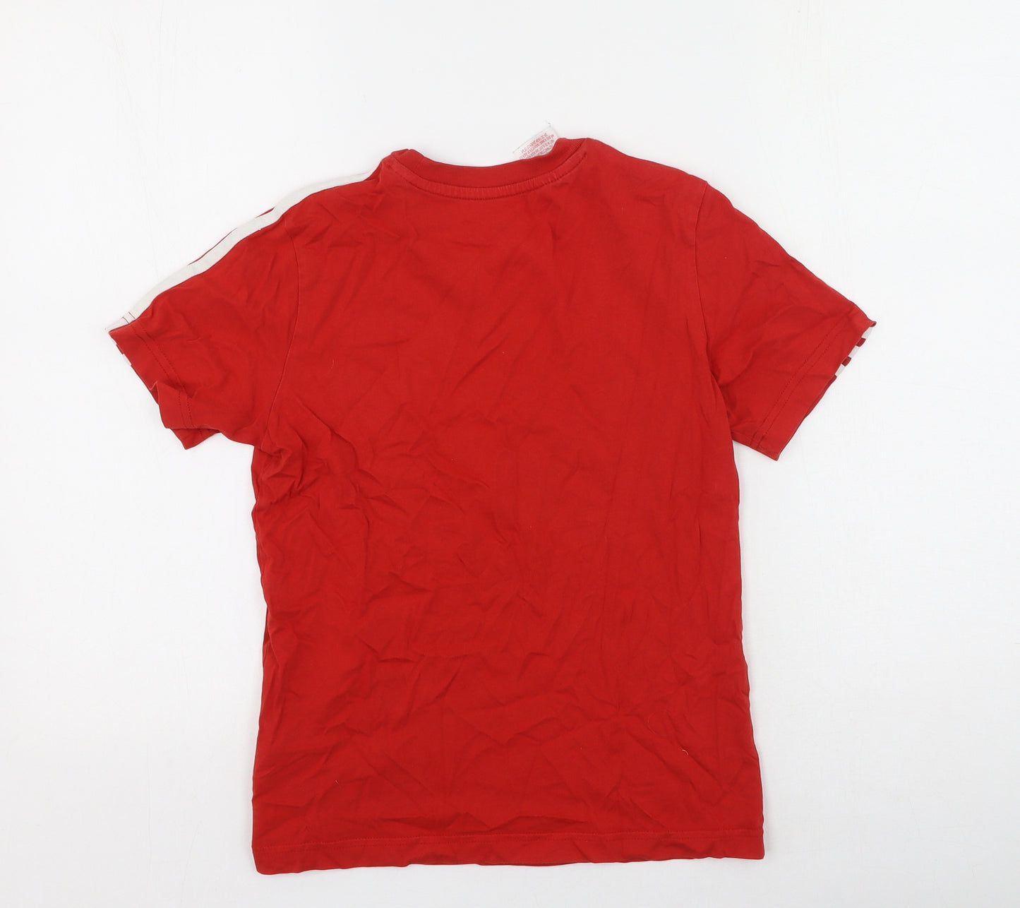 adidas Boys Red  100% Cotton Basic Casual Size 11-12 Years Round Neck