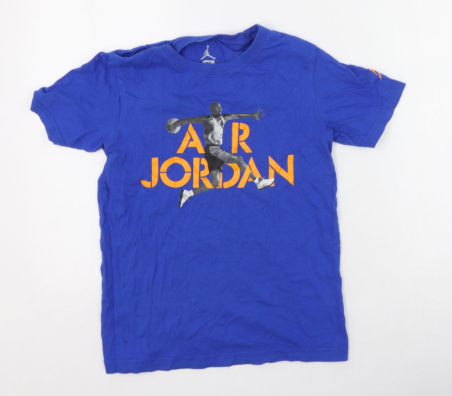 Air Jordan  Boys Blue  Cotton Basic Casual Size 10-11 Years Round Neck