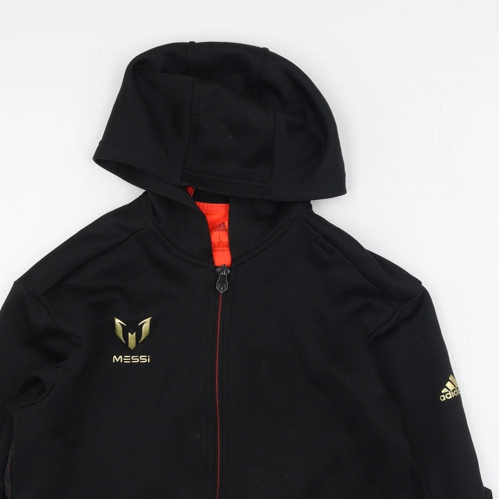 adidas Boys Black   Basic Jacket Jacket Size 13-14 Years