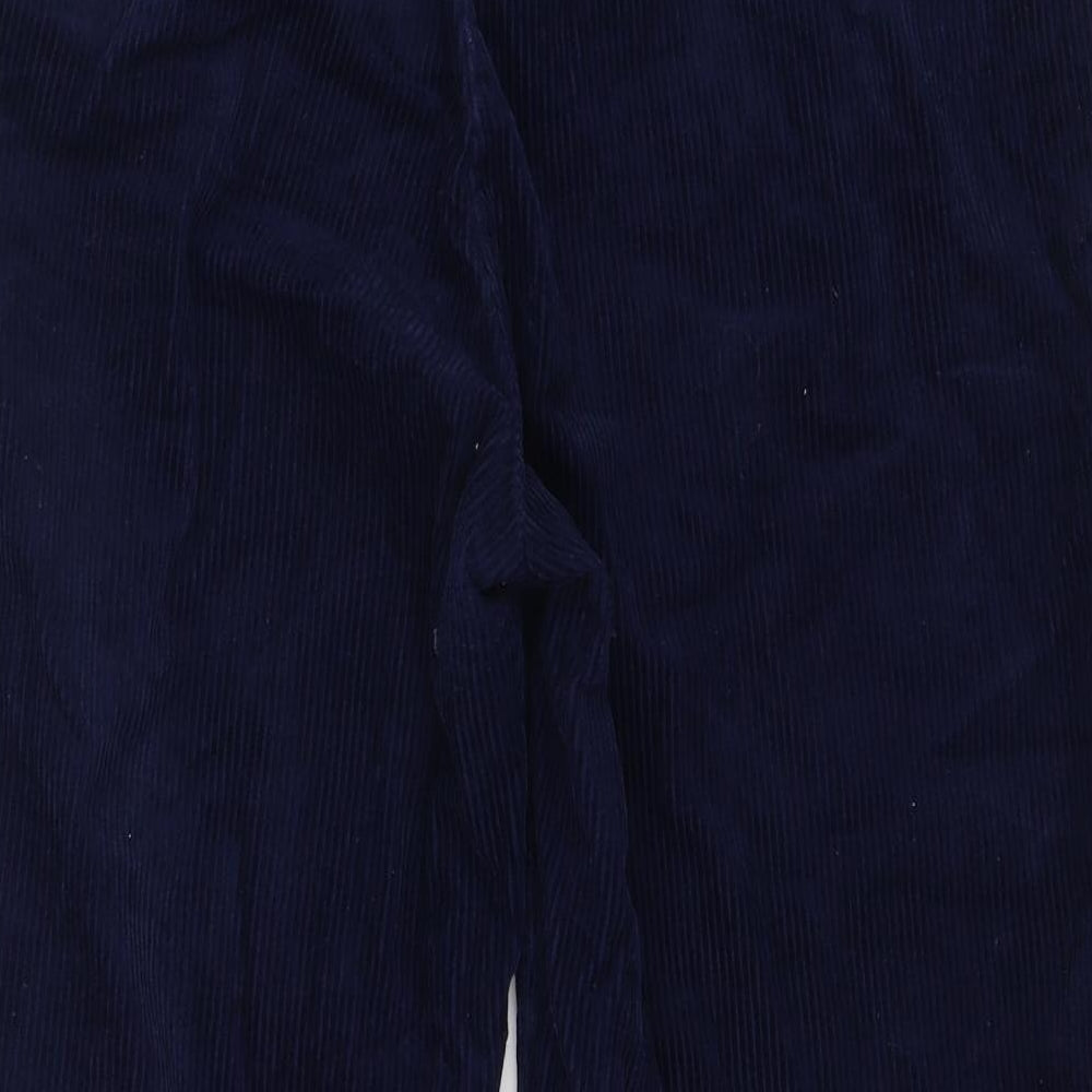 NEXT Womens Blue  Cotton Cropped Trousers Size 14 L25 in Regular