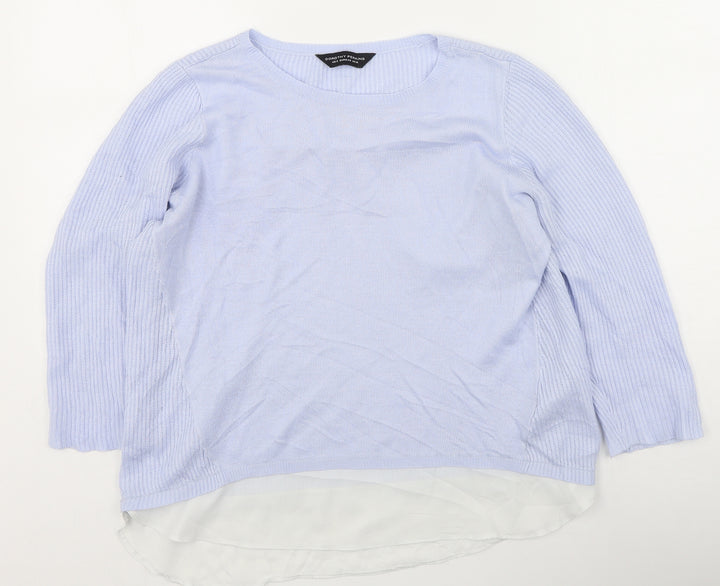 Dorothy Perkins Womens Purple Round Neck  Acrylic Pullover Jumper Size 12