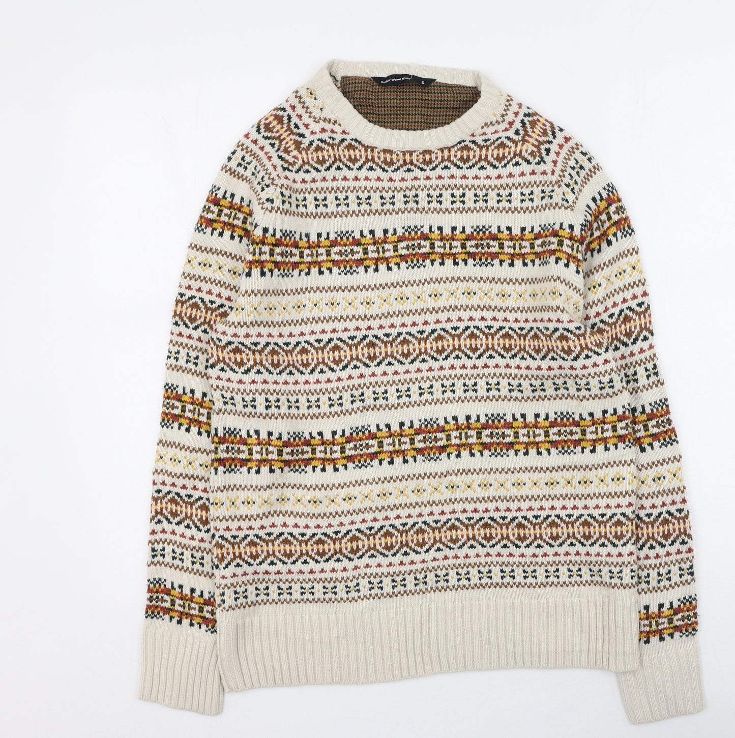 Cedar Wood State Womens Multicoloured Round Neck Geometric Acrylic Pullover Jumper Size M