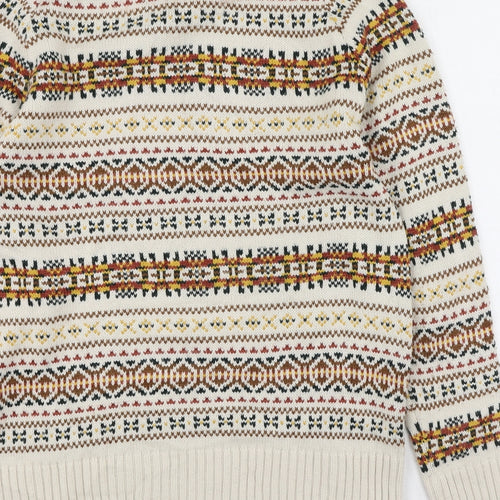 Cedar Wood State Womens Multicoloured Round Neck Geometric Acrylic Pullover Jumper Size M