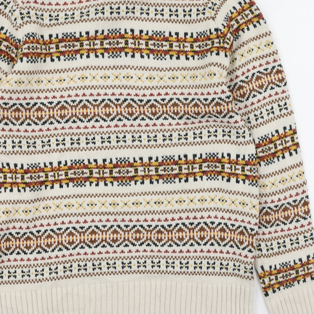 Cedar Wood State Womens Multicoloured Round Neck Geometric Acrylic Pullover Jumper Size M