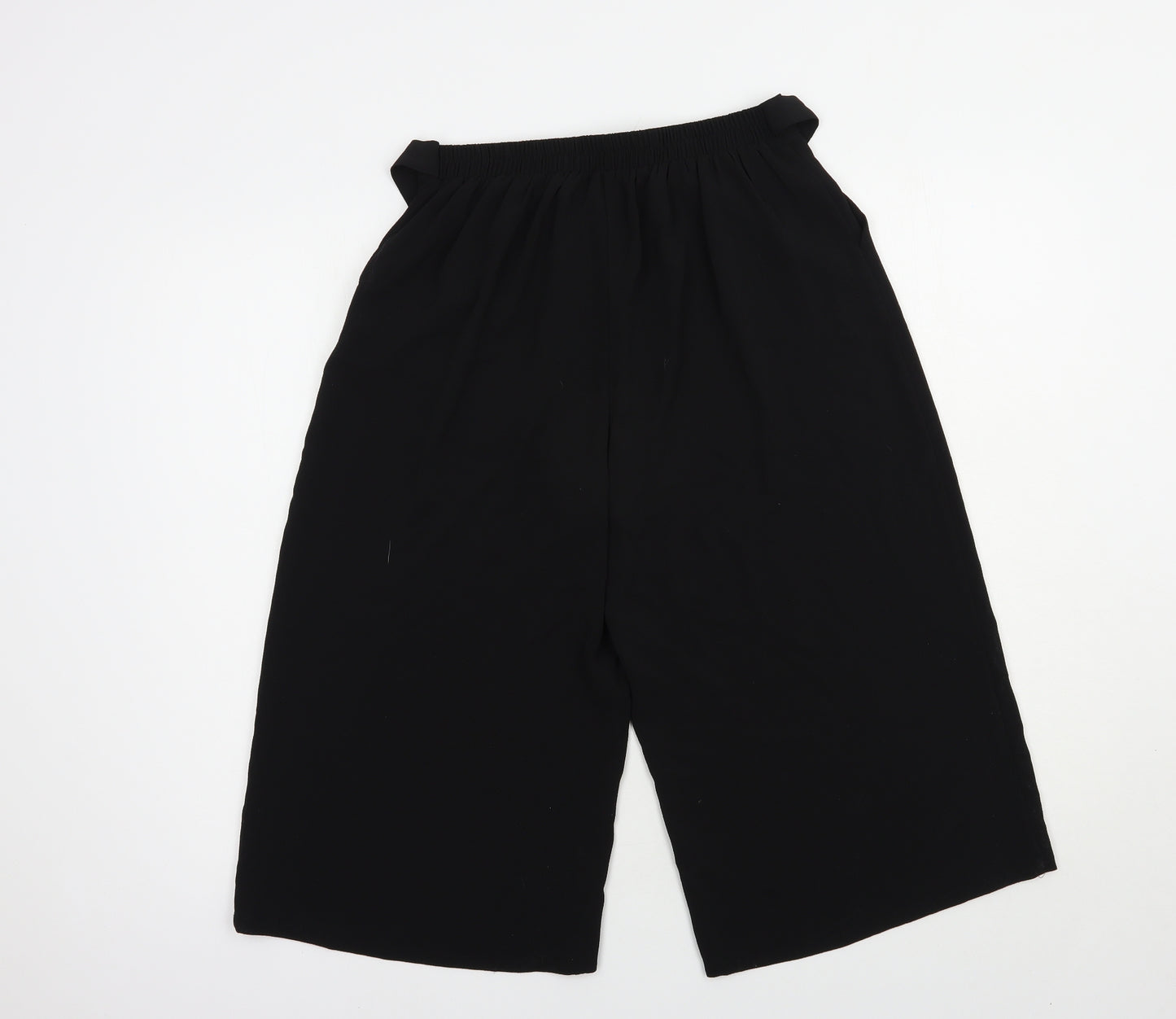 Primark Womens Black  Polyester Culotte Shorts Size 10 L17 in Regular Tie