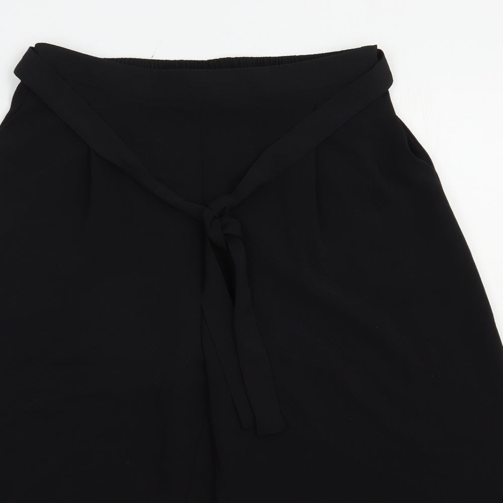 Primark Womens Black  Polyester Culotte Shorts Size 10 L17 in Regular Tie