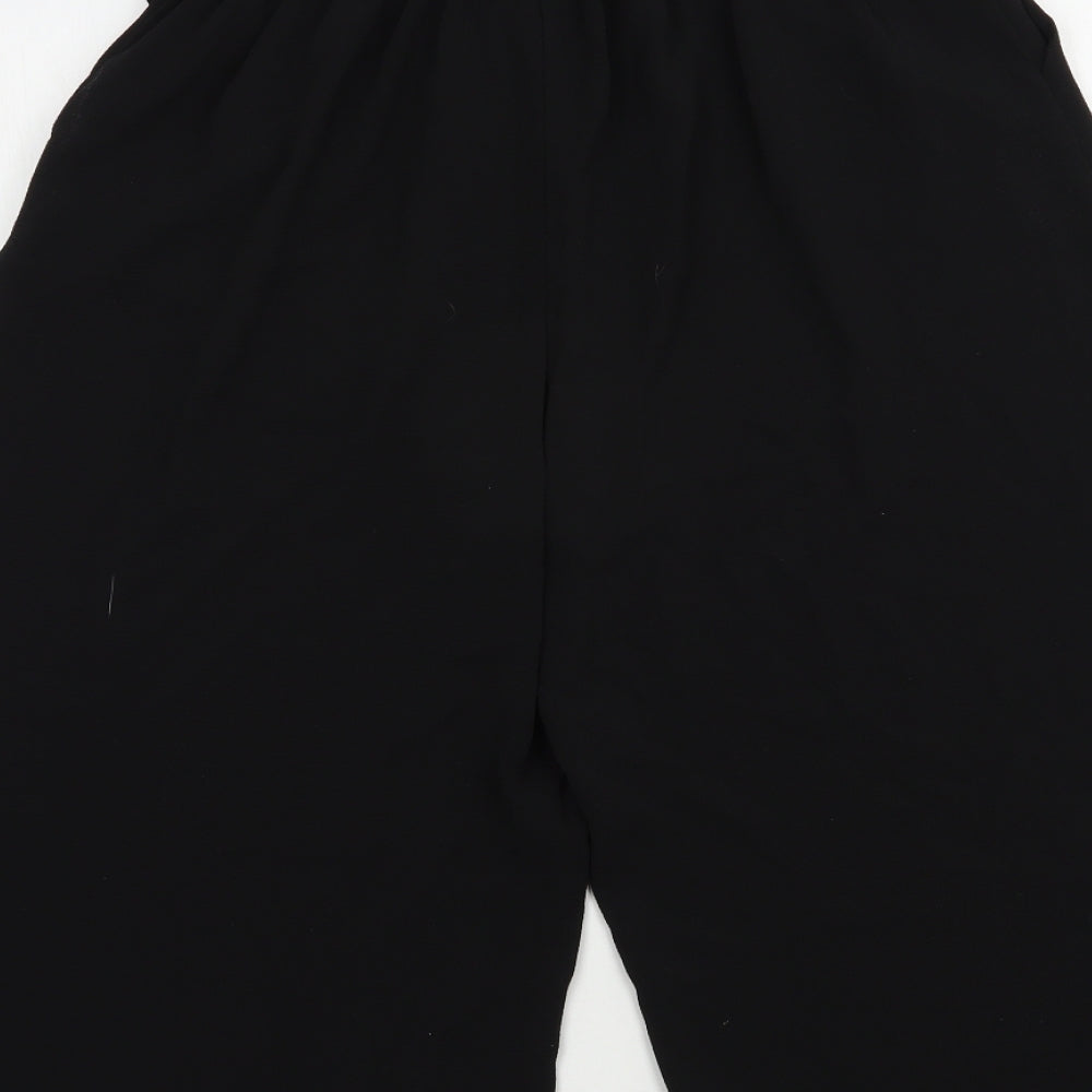 Primark Womens Black  Polyester Culotte Shorts Size 10 L17 in Regular Tie