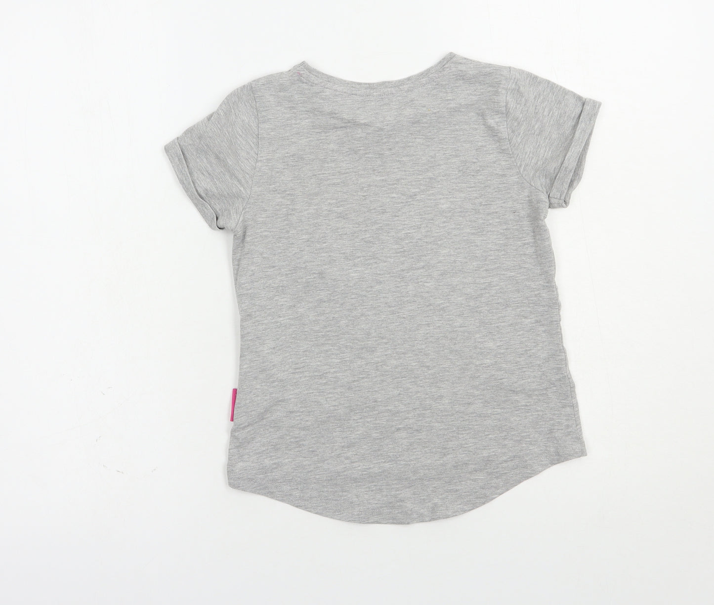 Matalan Girls Grey  Cotton Pullover T-Shirt Size 7 Years Crew Neck Pullover - Minnie Mouse