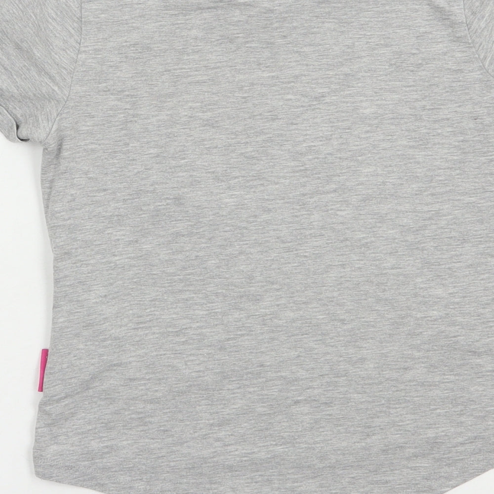Matalan Girls Grey  Cotton Pullover T-Shirt Size 7 Years Crew Neck Pullover - Minnie Mouse