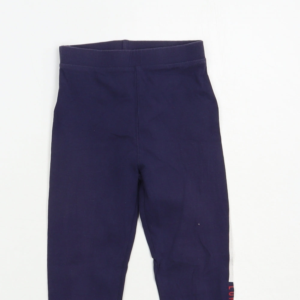 George Girls Blue  Cotton Jogger Trousers Size 6-7 Years  Regular  - Leggings
