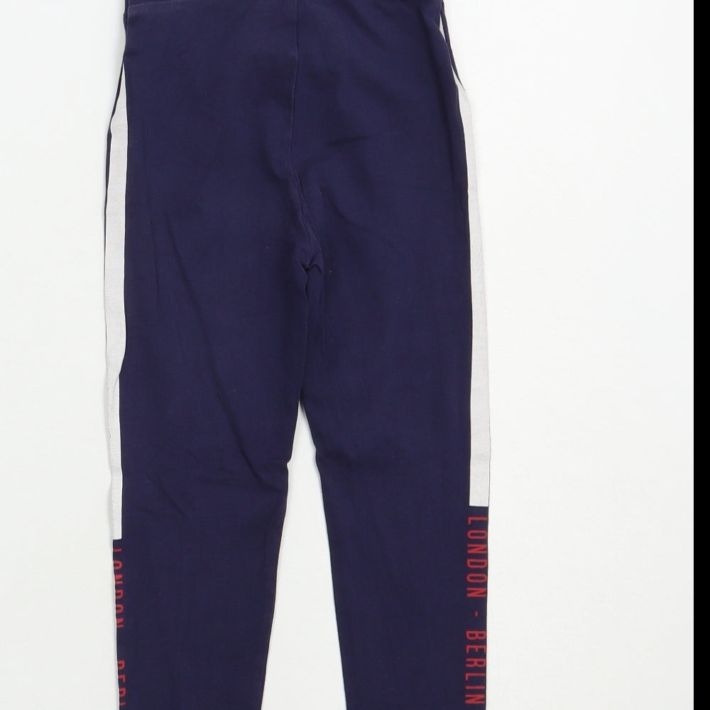 George Girls Blue  Cotton Jogger Trousers Size 6-7 Years  Regular  - Leggings