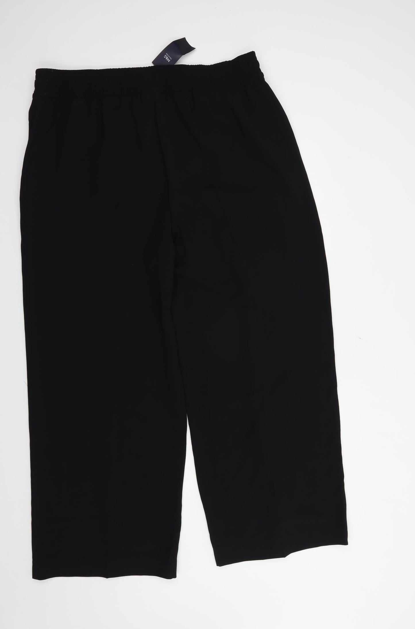 Marks and Spencer Womens Black  Polyester Dress Pants Trousers Size 20 L31 in Regular Drawstring
