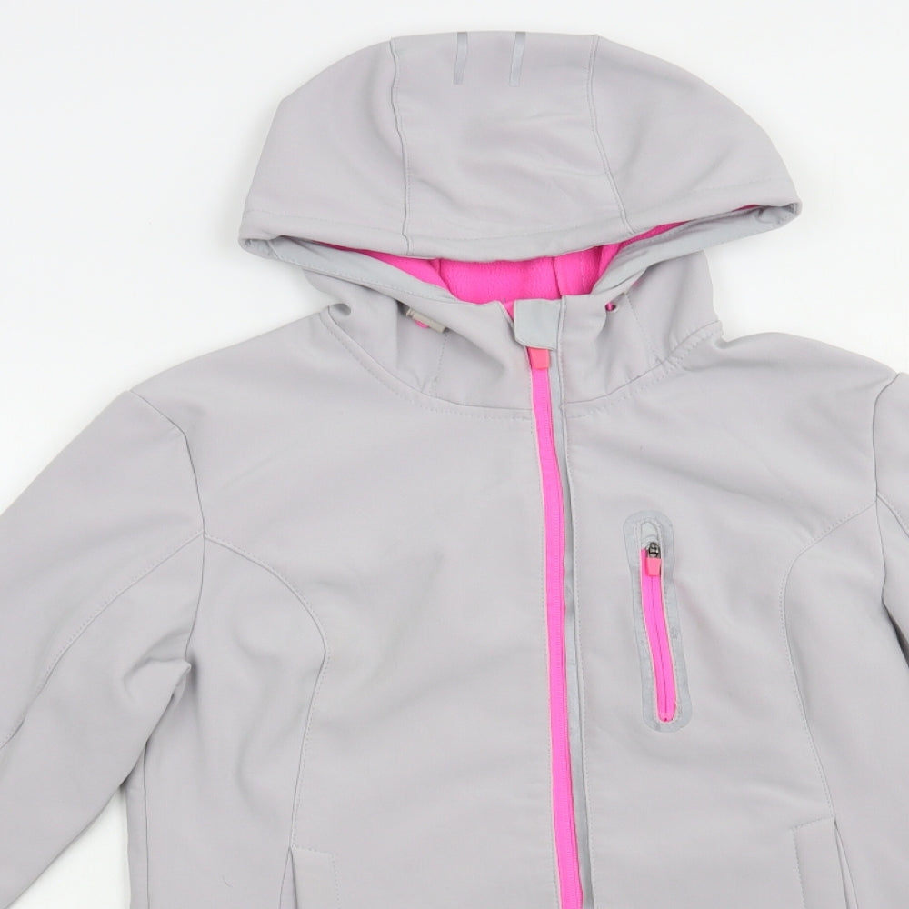 Primark Womens Grey  Polyester Full Zip Hoodie Size 10  Zip
