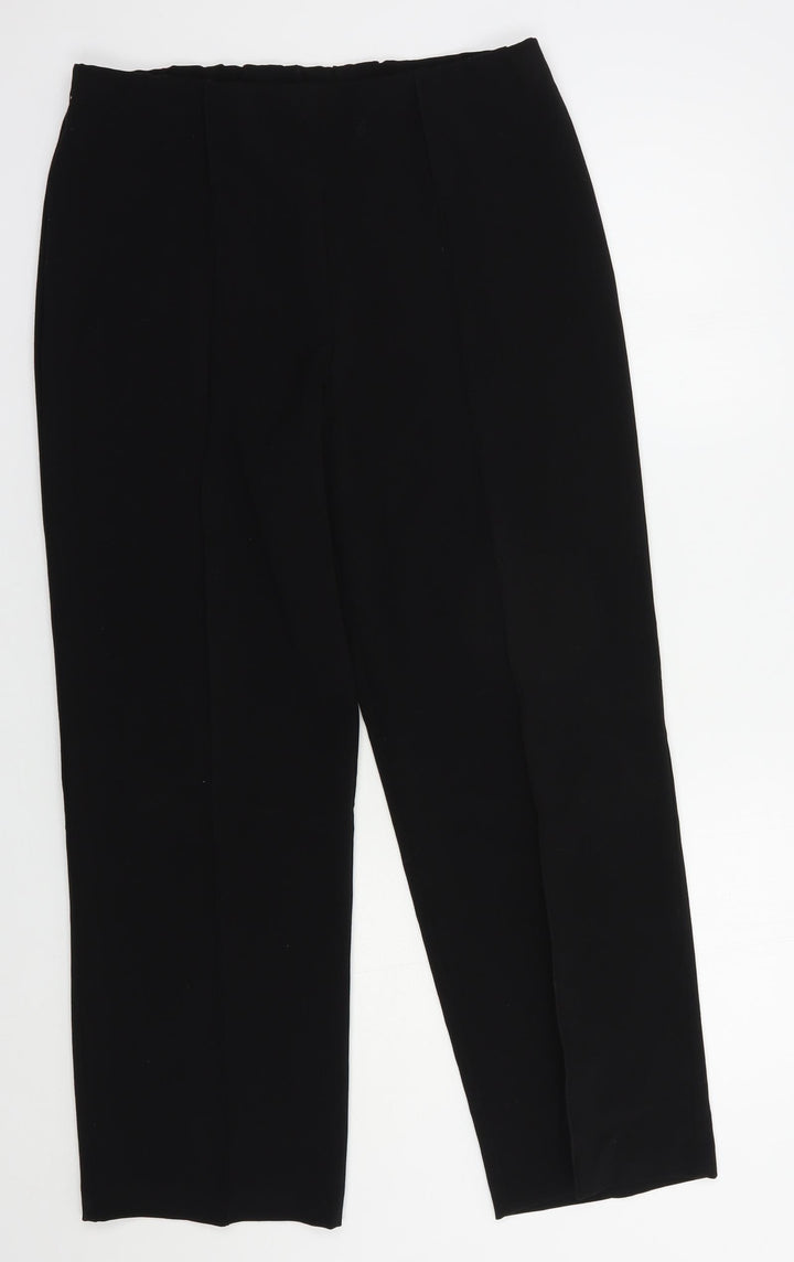 EWM Womens Black Polyester Dress Pants Trousers Size 12 L28 in Regular