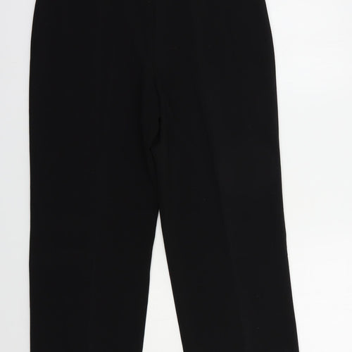 EWM Womens Black  Polyester Dress Pants Trousers Size 12 L28 in Regular