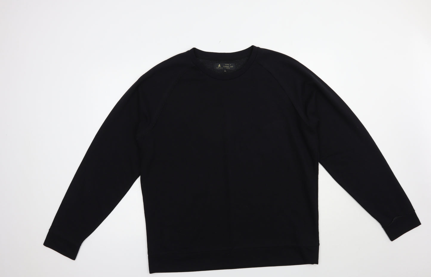 Label Lab Mens Black  Cotton Pullover Sweatshirt Size XL