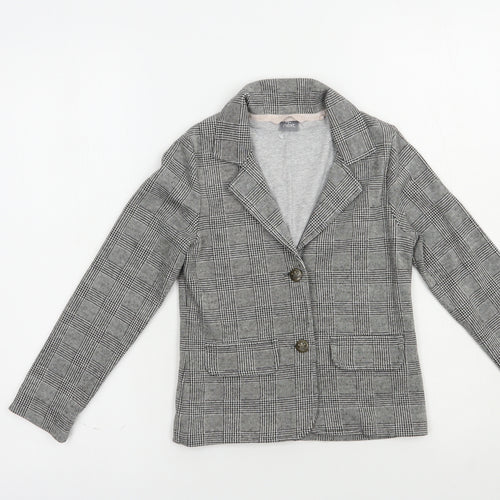 NEXT Boys Grey Plaid  Jacket Blazer Size 7 Years  Button