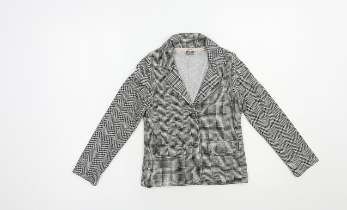NEXT Boys Grey Plaid  Jacket Blazer Size 7 Years  Button