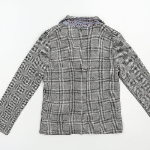 NEXT Boys Grey Plaid  Jacket Blazer Size 7 Years  Button