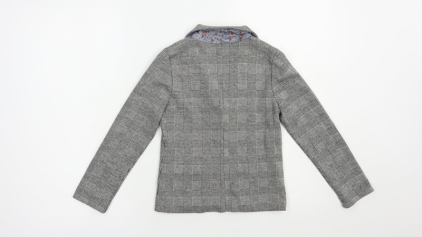 NEXT Boys Grey Plaid  Jacket Blazer Size 7 Years  Button