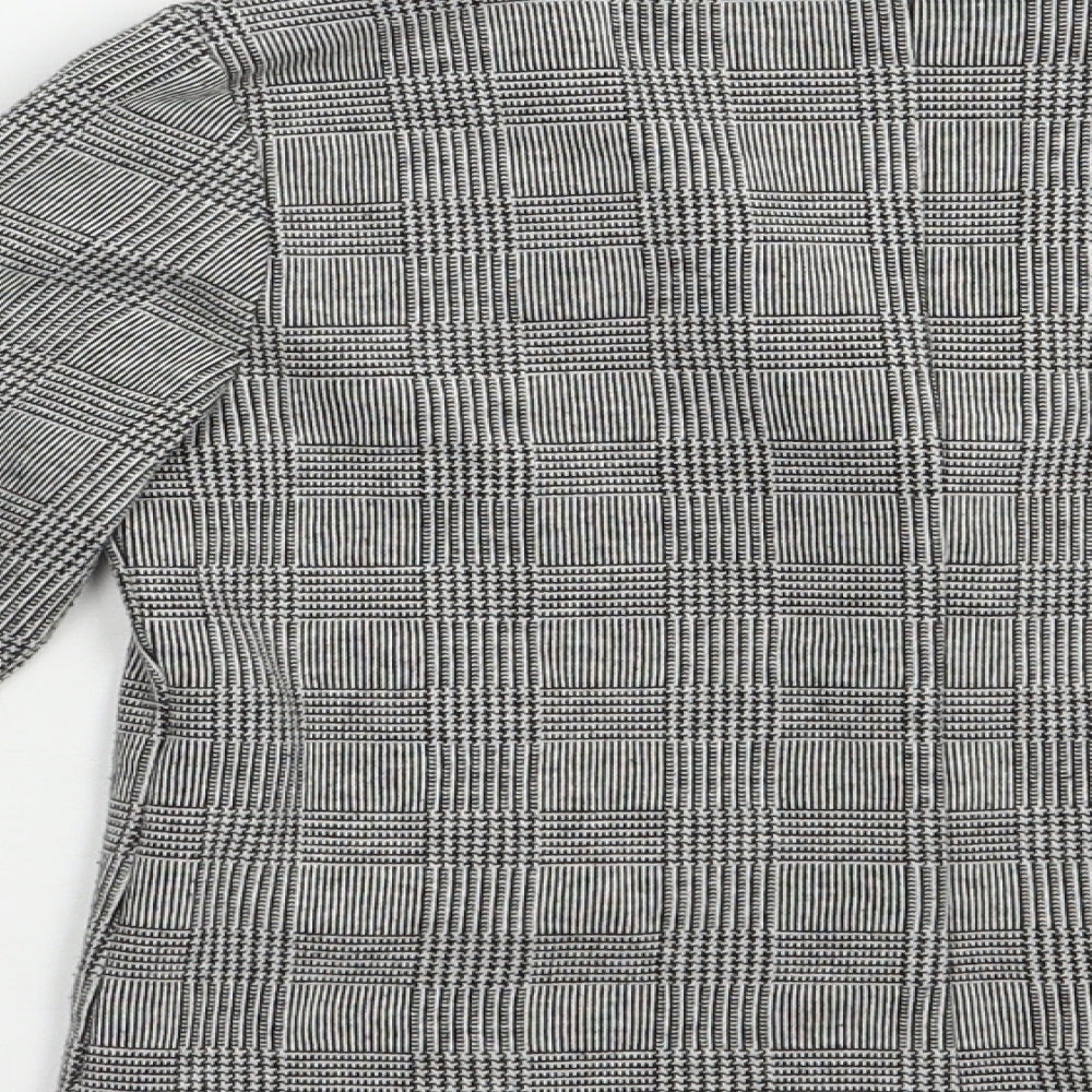 NEXT Boys Grey Plaid  Jacket Blazer Size 7 Years  Button