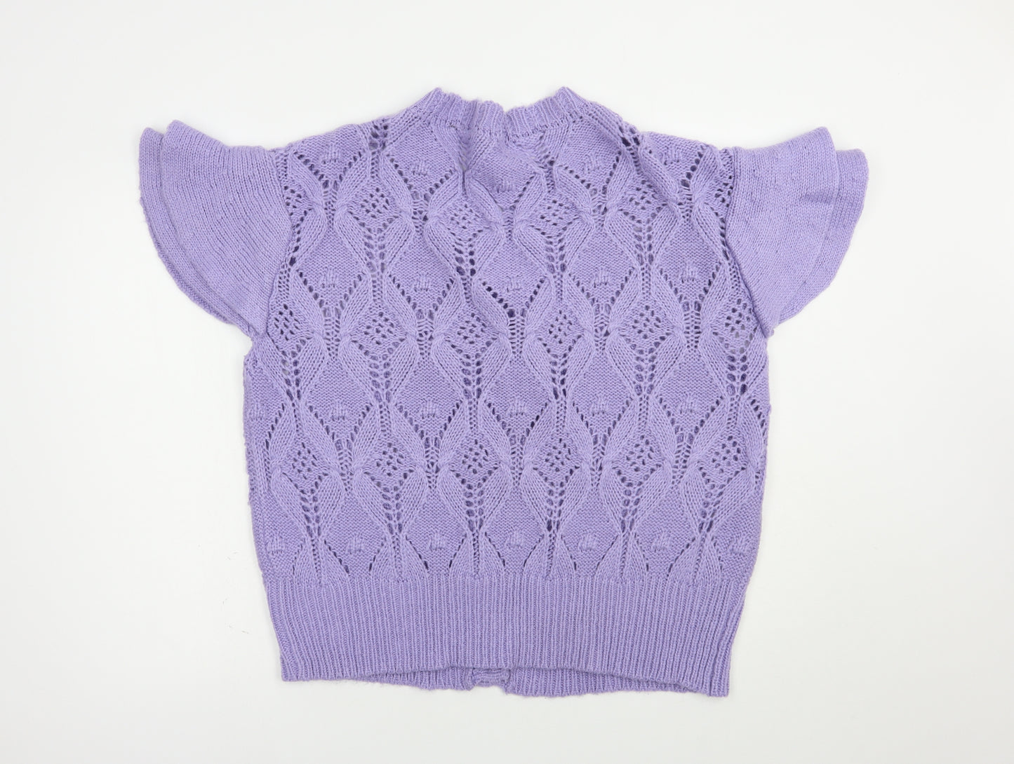 Boohoo Womens Purple V-Neck  Acrylic Cardigan Jumper Size XL