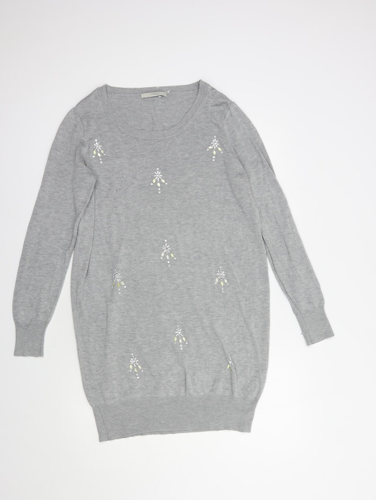 George Womens Grey  Viscose Jumper Dress  Size 16  Boat Neck Pullover