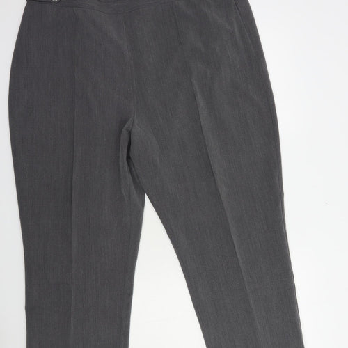 Sarah Hamilton Womens Grey  Polyester Dress Pants Trousers Size 22 L26 in Regular