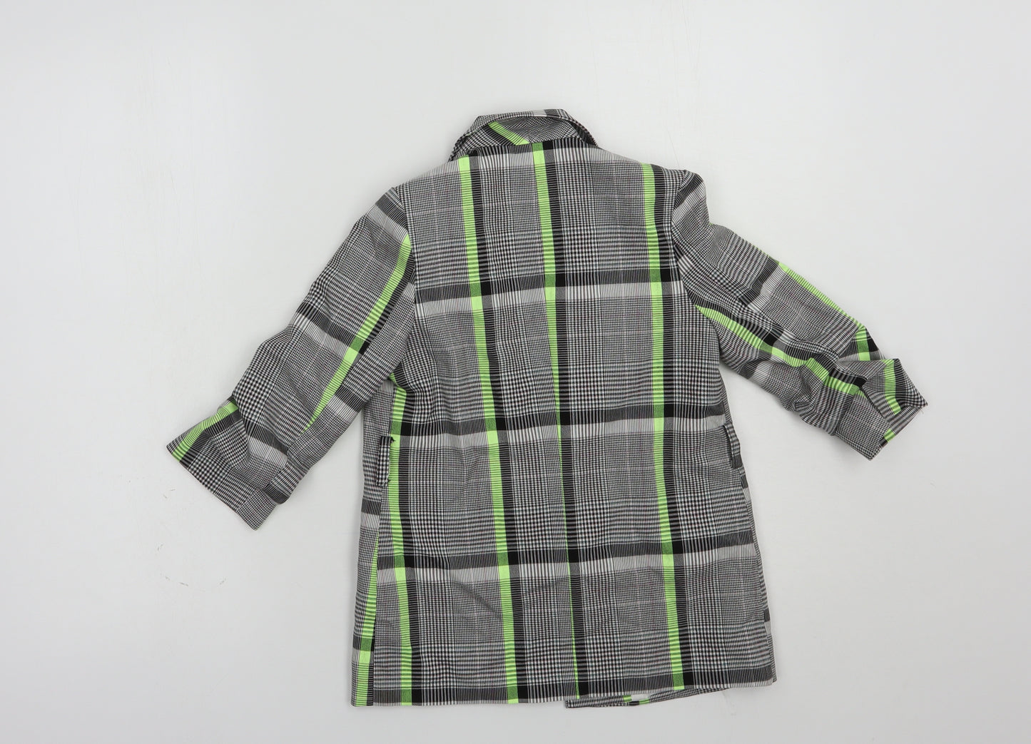 River Island Girls Grey Plaid  Jacket Blazer Size 7 Years
