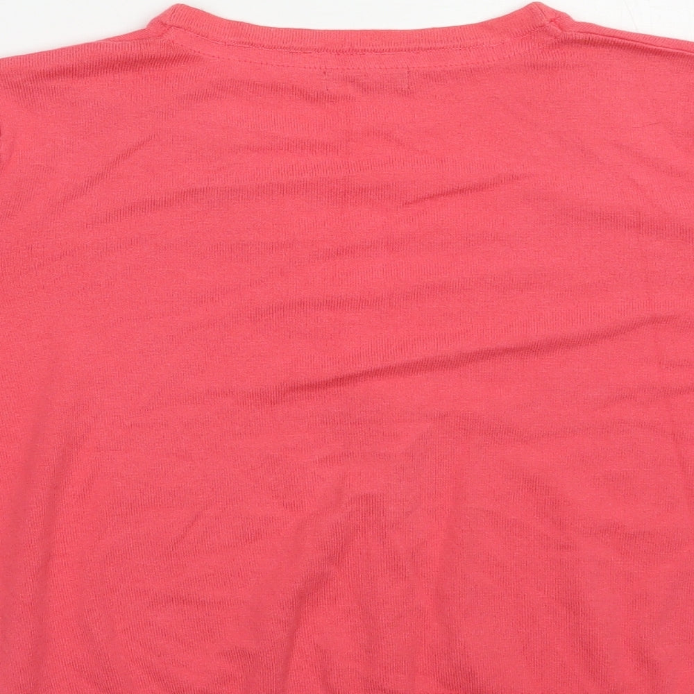 M&Co Womens Pink V-Neck  Cotton Full Zip Jumper Size M