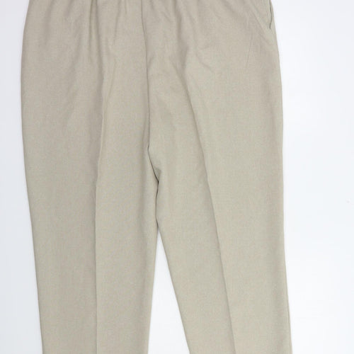 Bonmarché Womens Beige  Polyester Dress Pants Trousers Size 22 L28 in Regular