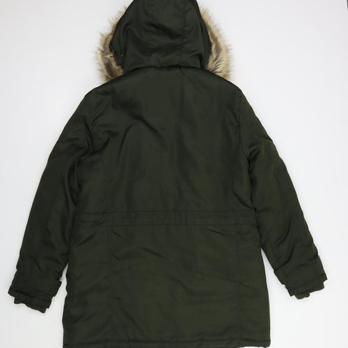 New Look Womens Green   Parka Jacket Size 12  Zip