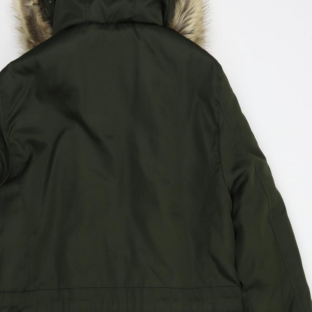 New Look Womens Green   Parka Jacket Size 12  Zip