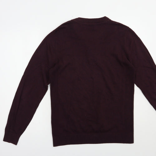 NEXT Mens Purple V-Neck  Cotton Pullover Jumper Size M