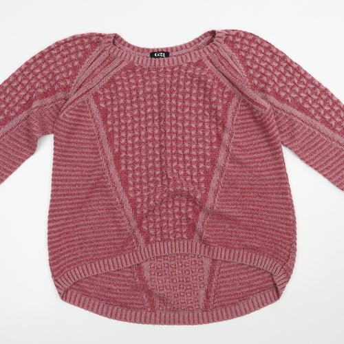 George Womens Pink Boat Neck  Acrylic Pullover Jumper Size 16